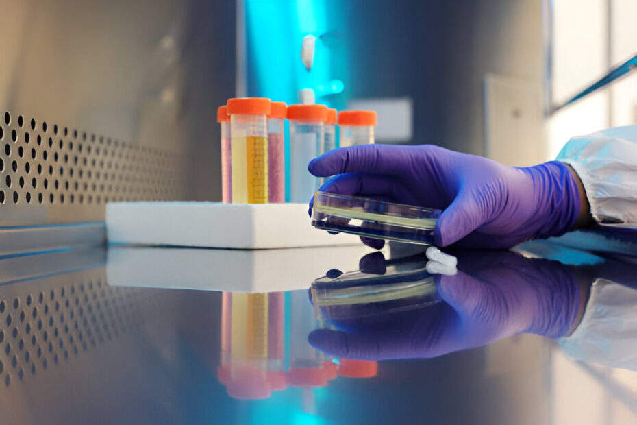 Bioburden test being performed